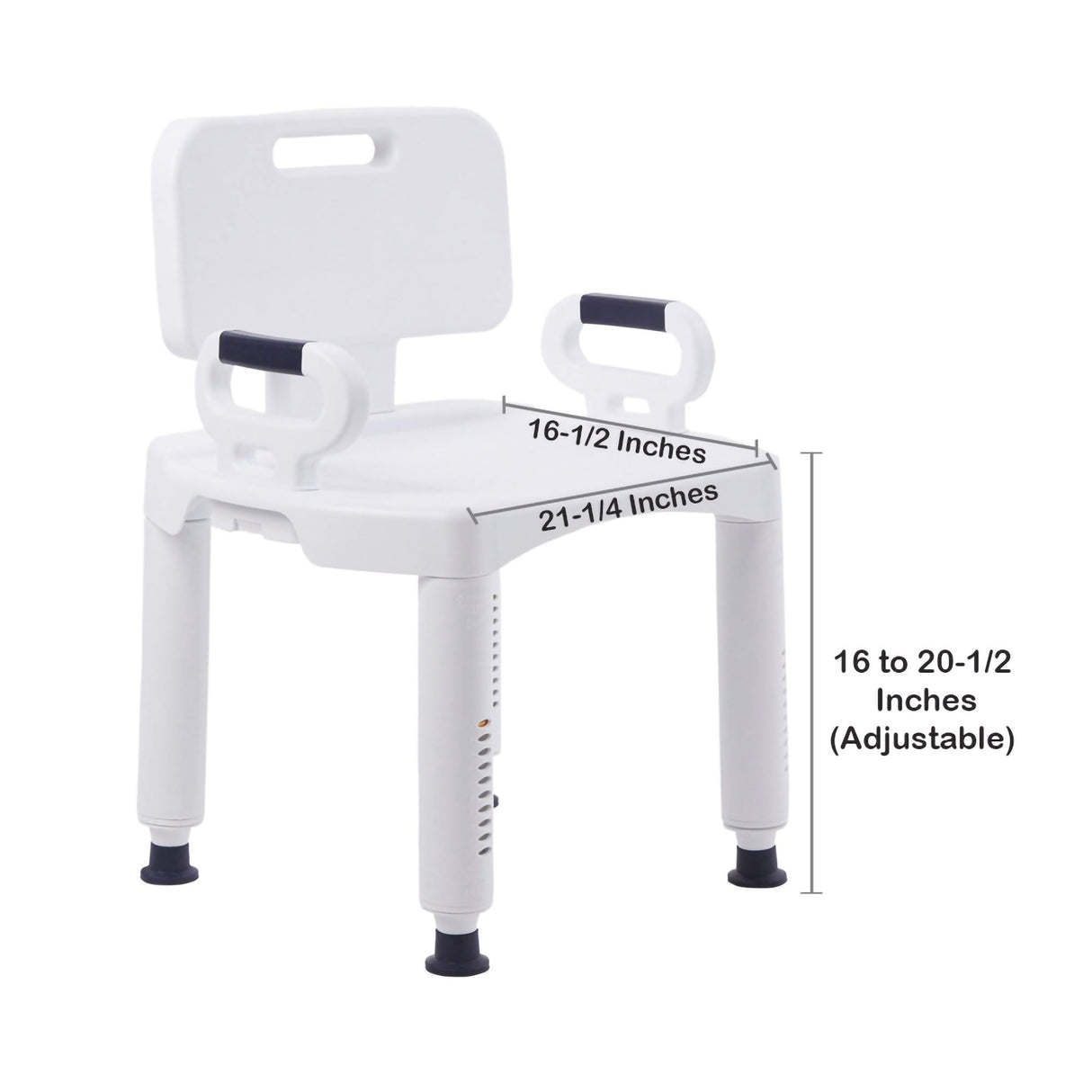 Bath Bench McKesson Removable Arms Plastic Frame Removable Backrest 21-1/4 Inch Seat Width 350 lbs. Weight Capacity