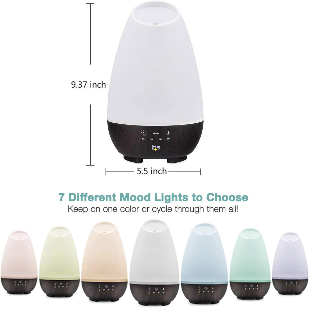Essential Oil Humidifier Diffuser HealthSmart 500 mL Water Reservoir