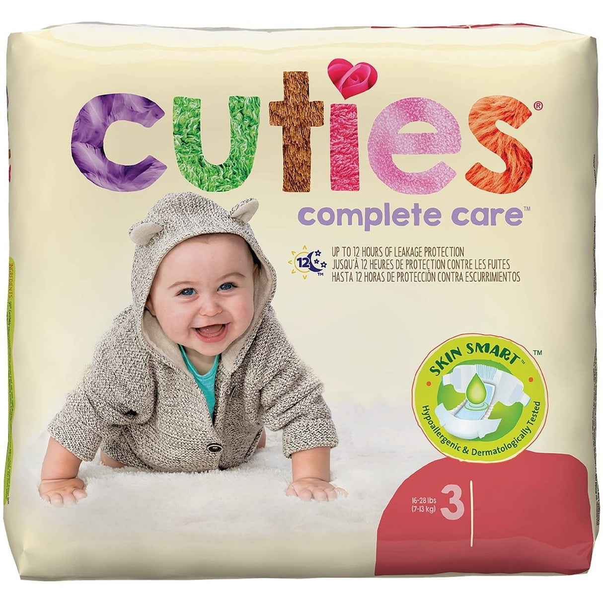 Unisex Baby Diaper Cuties Complete Care Size 3 Disposable Heavy Absorbency