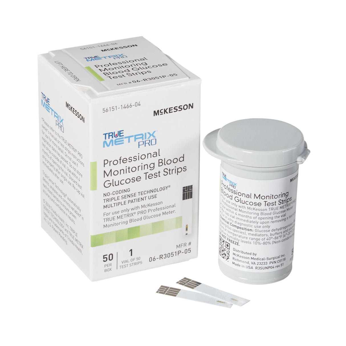 Blood Glucose Test Strips McKesson TRUE METRIX PRO 50 Strips per Pack
