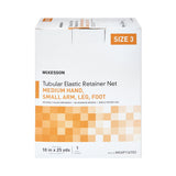 Elastic Net Retainer Dressing McKesson Tubular Elastic 10 Inch X 25 Yard (25.4 cm X 22.9 m) Size 3 White Medium Hand / Small Arm / Leg / Foot NonSterile