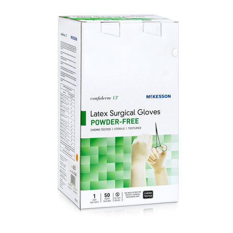 Surgical Glove Confiderm LT Size 6.5 Sterile Latex Standard Cuff Length Fully Textured Ivory Chemo Tested