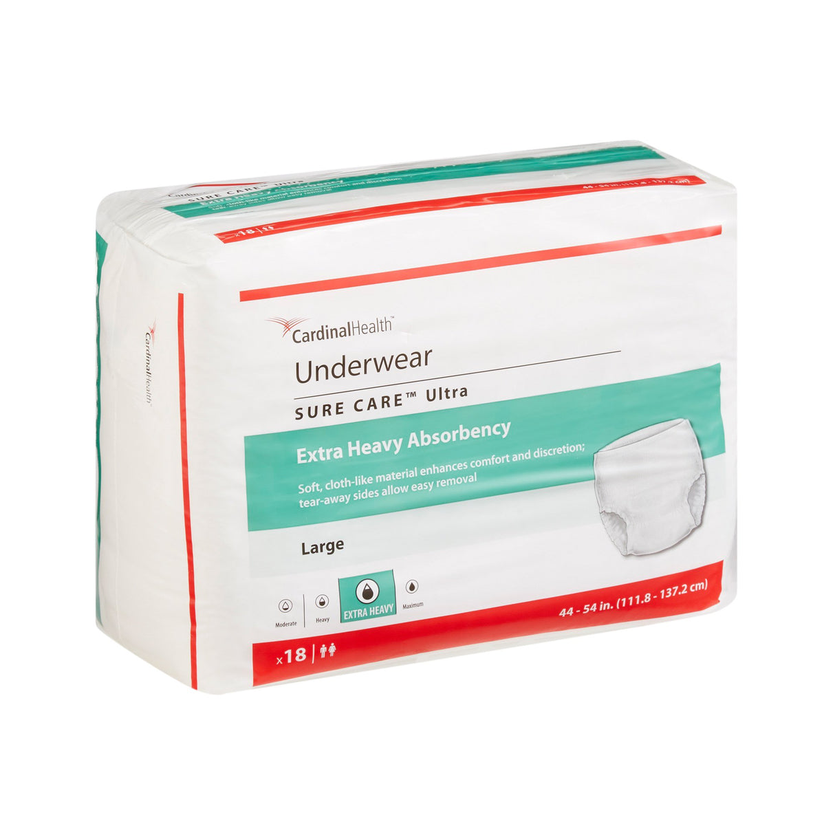 Unisex Adult Absorbent Underwear Sure Care Ultra Pull On with Tear Away Seams Large Disposable Heavy Absorbency