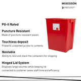 Sharps Container McKesson Prevent Red Base 20-4/5 H X 17-3/10 W X 13 L Inch Vertical Entry 12 Gallon