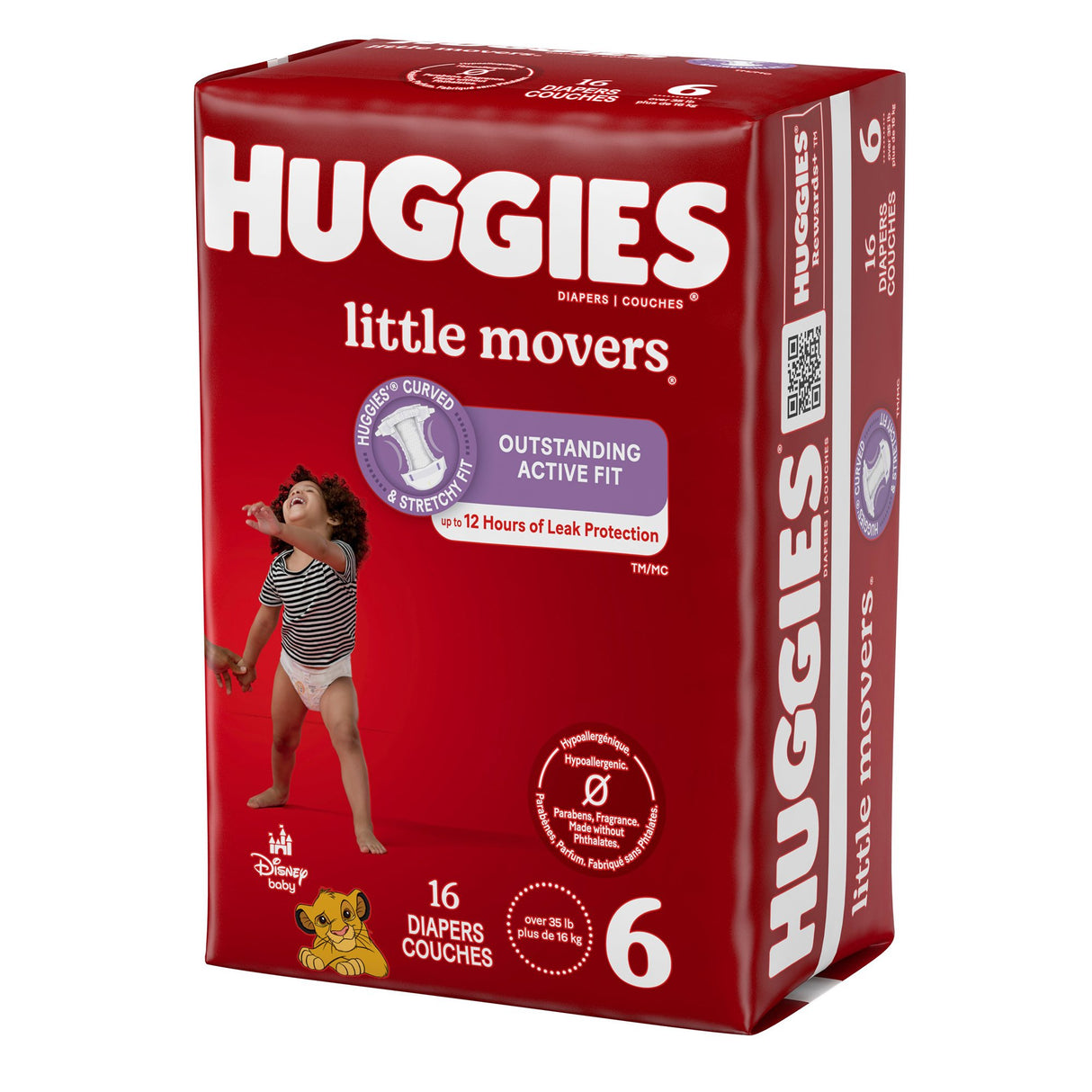 Unisex Baby Diaper Huggies Little Movers Size 6 Disposable Moderate Absorbency