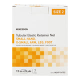 Elastic Net Retainer Dressing McKesson Tubular Elastic 7-1/2 Inch X 25 Yard (19.1 cm X 22.9 m) Size 2 White Small Hand / X-Small Arm / Leg / Foot NonSterile