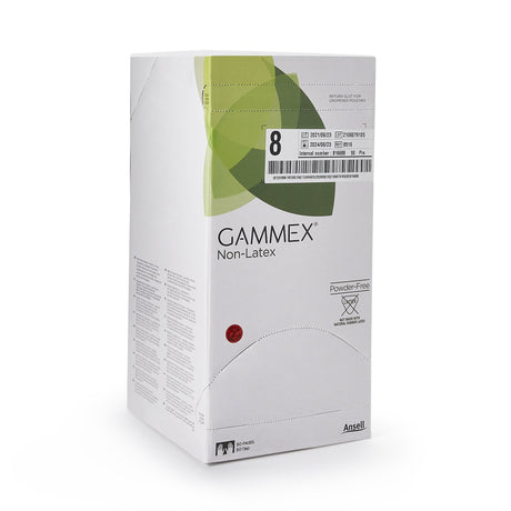 Surgical Glove GAMMEX Non-Latex Size 8 Sterile Polyisoprene Standard Cuff Length Micro-Textured Green Chemo Tested