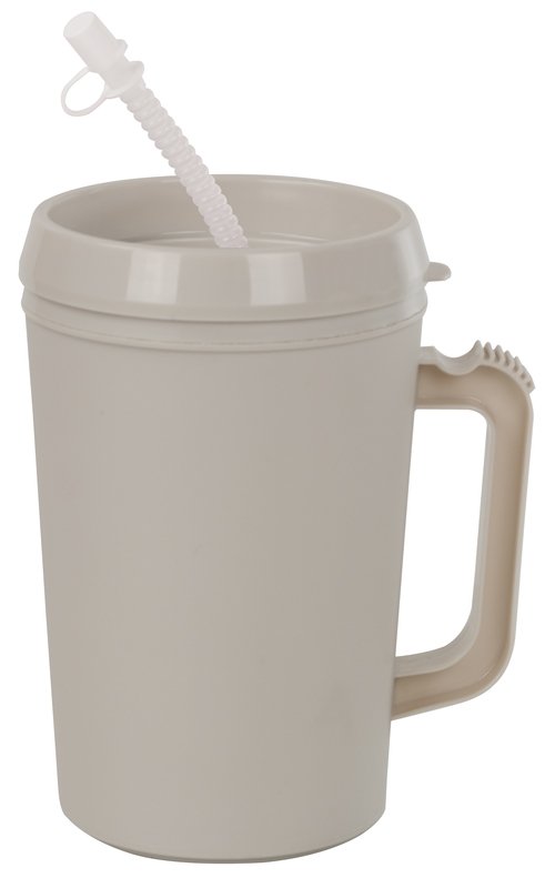 Insulated Drinking Mug 34 oz. Gray Plastic Reusable