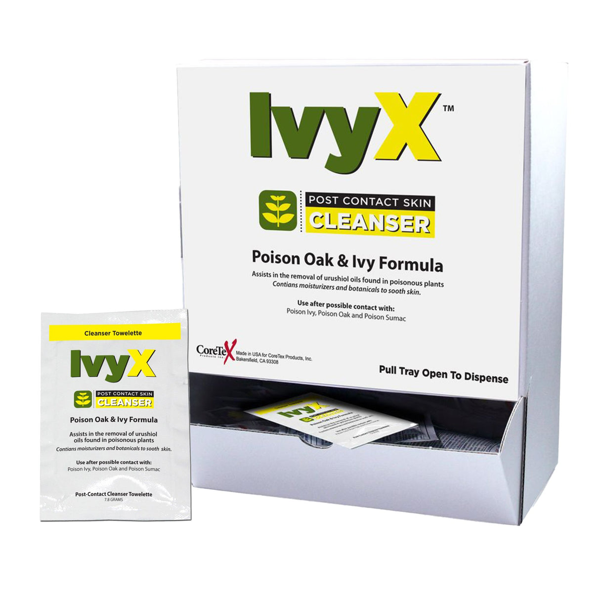 Itch Relief IvyX Post-Contact Towelette 25 per Box Individual Packet