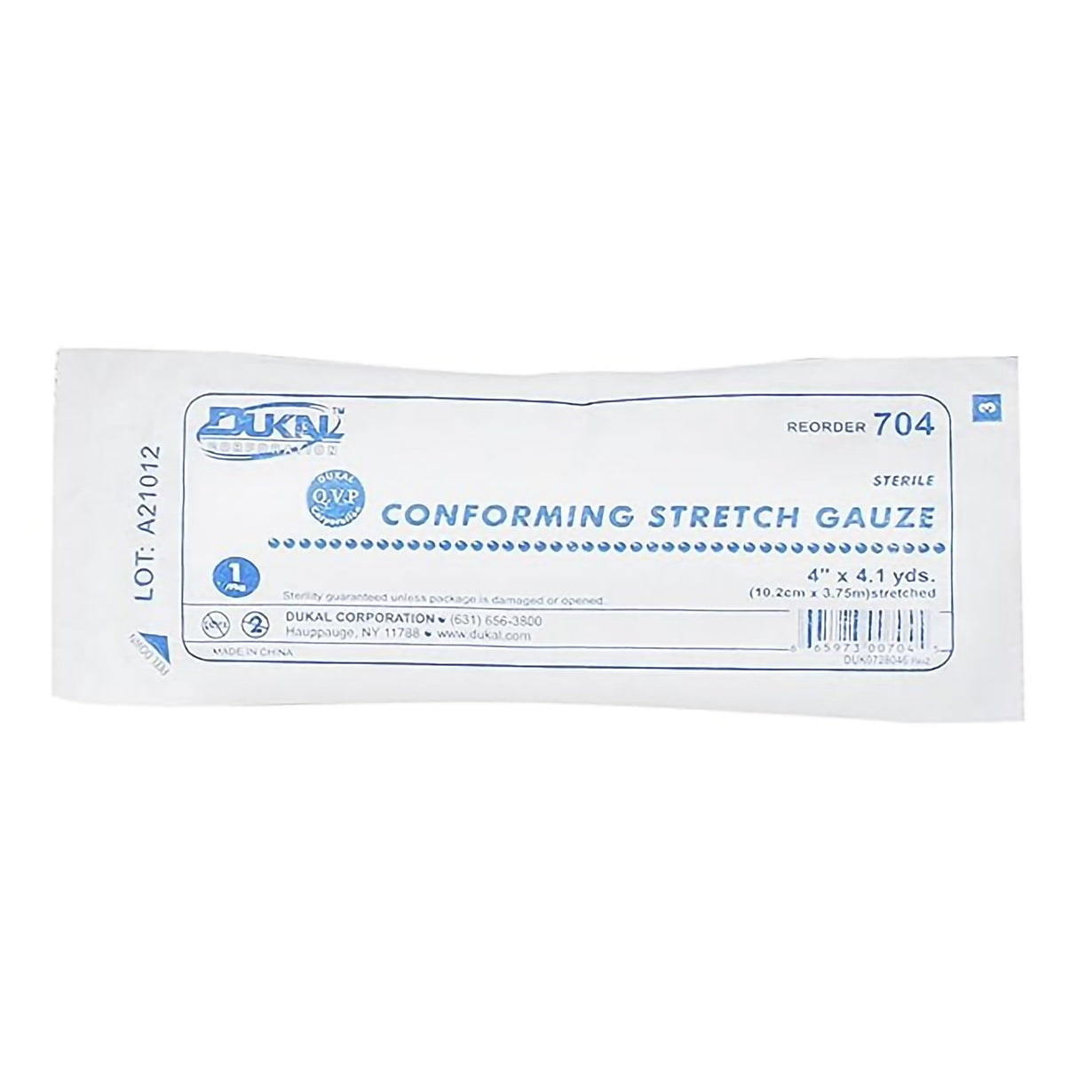 Conforming Bandage Dukal 4 Inch X 4-1/10 Yard 1-Ply Sterile 1 per Pack
