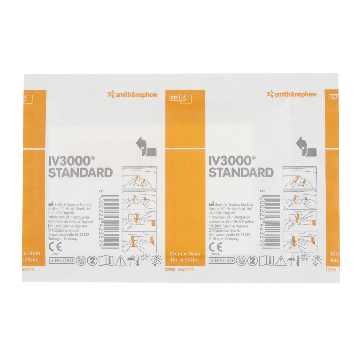 Catheter Securement Dressing IV3000 Film 4 X 5 Inch Sterile