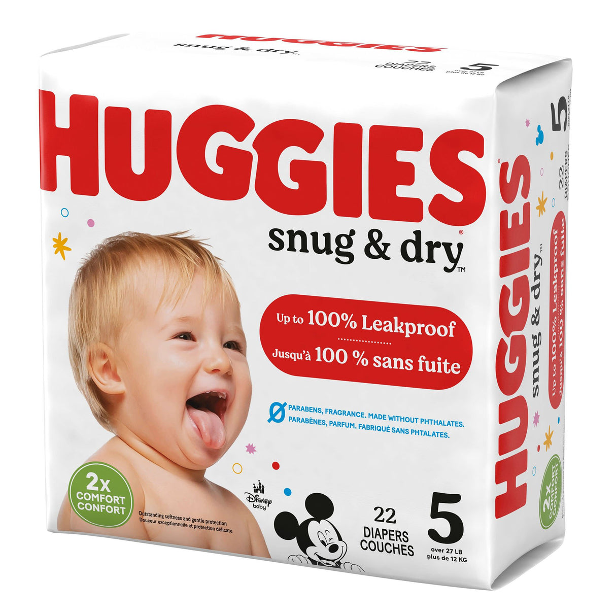 Unisex Baby Diaper Huggies Snug & Dry Size 5 Disposable Heavy Absorbency