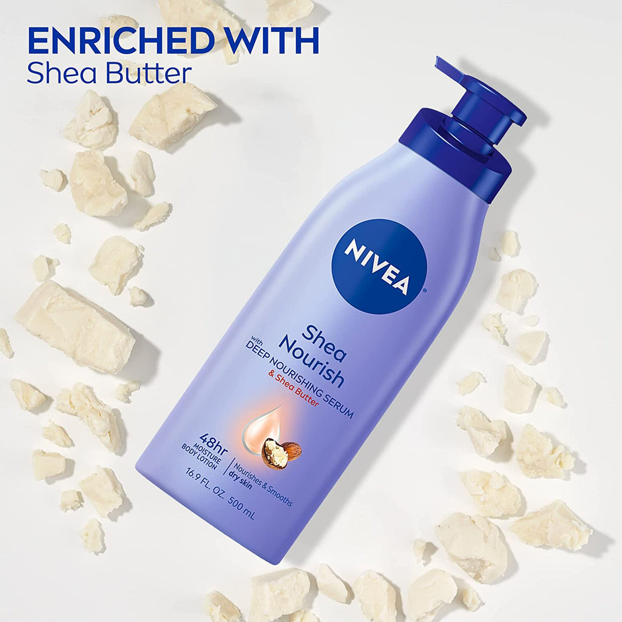 Hand and Body Moisturizer Nivea Shea Daily Moisture 16.9 oz. Pump Bottle Scented Lotion