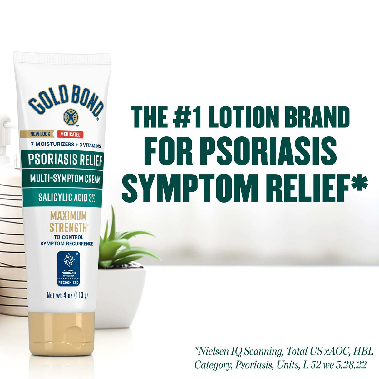 Psoriasis Cream Gold Bond Psoriasis Relief Medicated Multi-Symptom 4 oz. Tube Unscented Cream