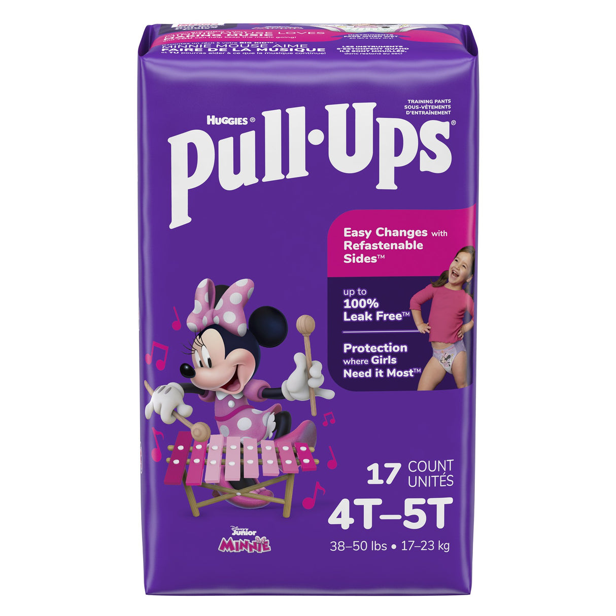 Female Toddler Training Pants Pull-Ups Size 4T to 5T Disposable Moderate Absorbency