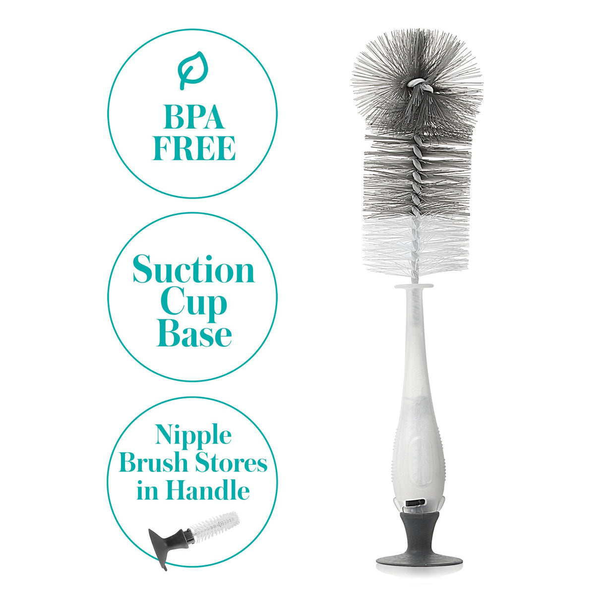 Baby Bottle / Nipple Brush Set Evenflo 2-in-1 For Baby Bottles, Nipples, Breast Pump Parts