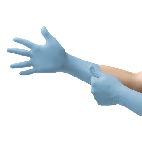 Exam Glove Integra EC Large NonSterile Nitrile Extended Cuff Length Fully Textured Blue Not Rated