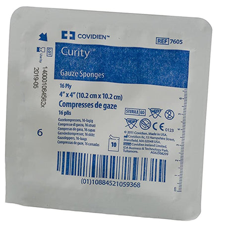Gauze Sponge Curity 4 X 4 Inch 16-Ply Sterile 10 per Tray