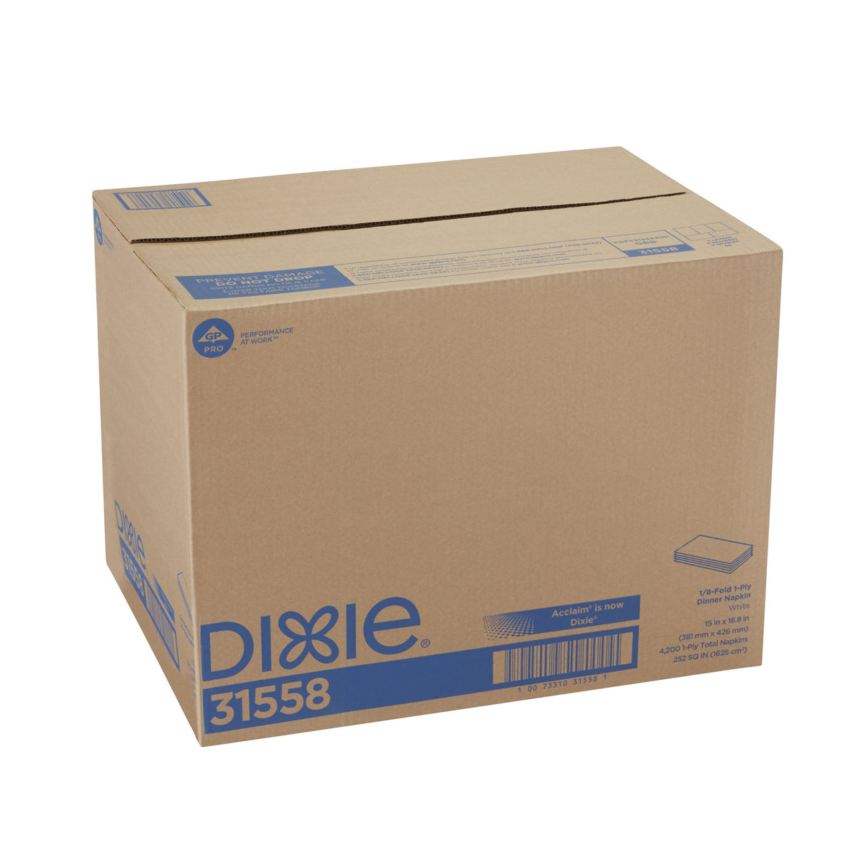 Dinner Napkin Dixie White Paper