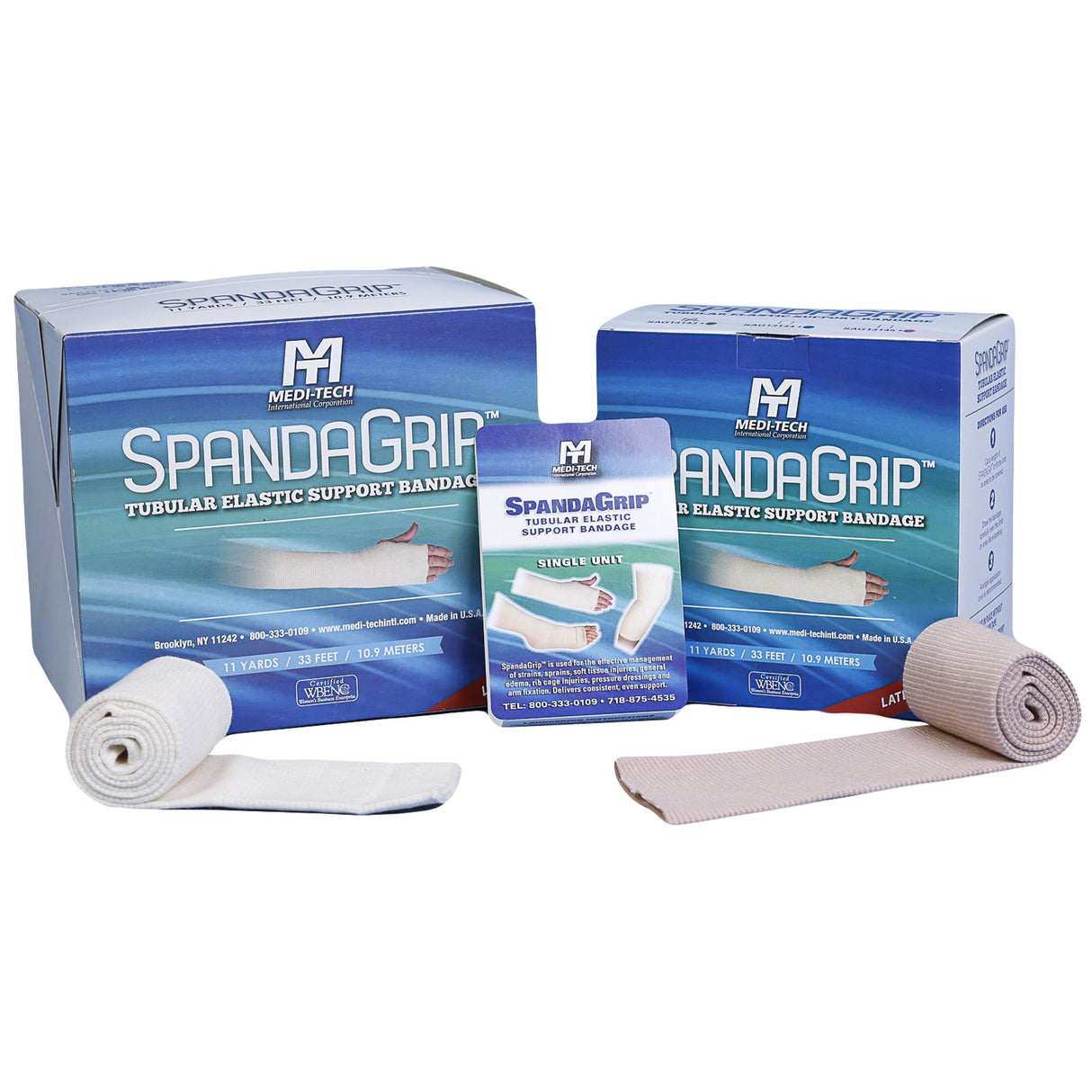 Elastic Tubular Support Bandage SpandaGrip 3-1/2 Inch X 11 Yard Large Ankle / Medium Knee / Small Thigh Pull On Natural NonSterile Size E Standard Compression