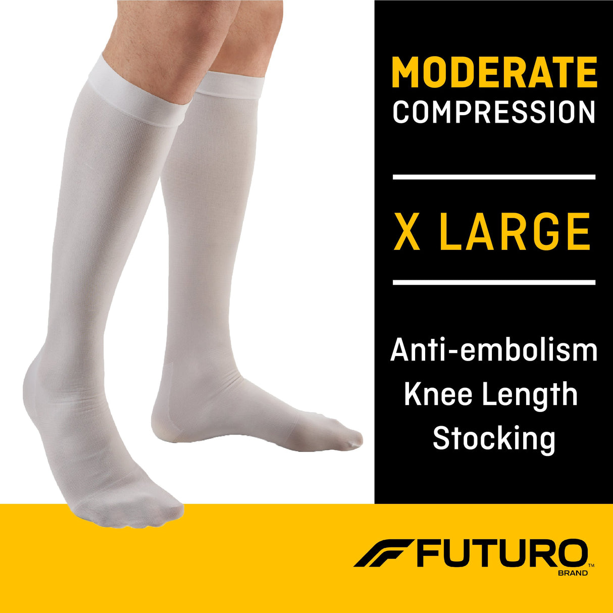 Anti-embolism Stocking 3M Futuro Knee High X-Large / Regular White Closed Toe