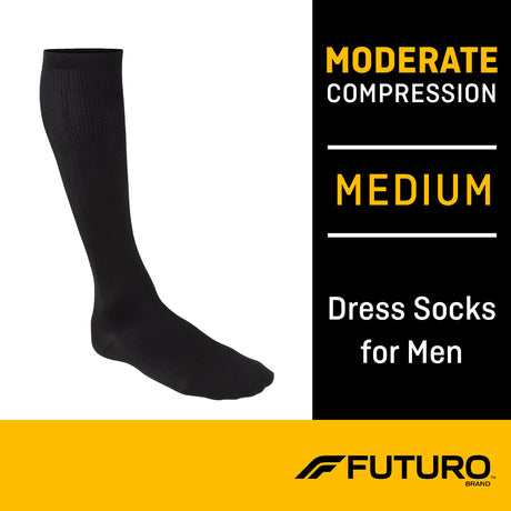 Compression Socks 3M Futuro Revitalizing Over the Calf Medium Black Closed Toe