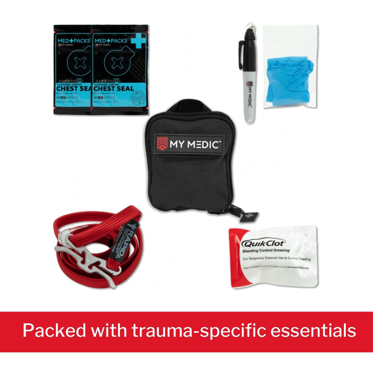 First Aid Kit My Medic Everyday Carry Black Rubber Case