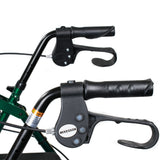4 Wheel Rollator McKesson Green Adjustable Height / Folding Aluminum Frame