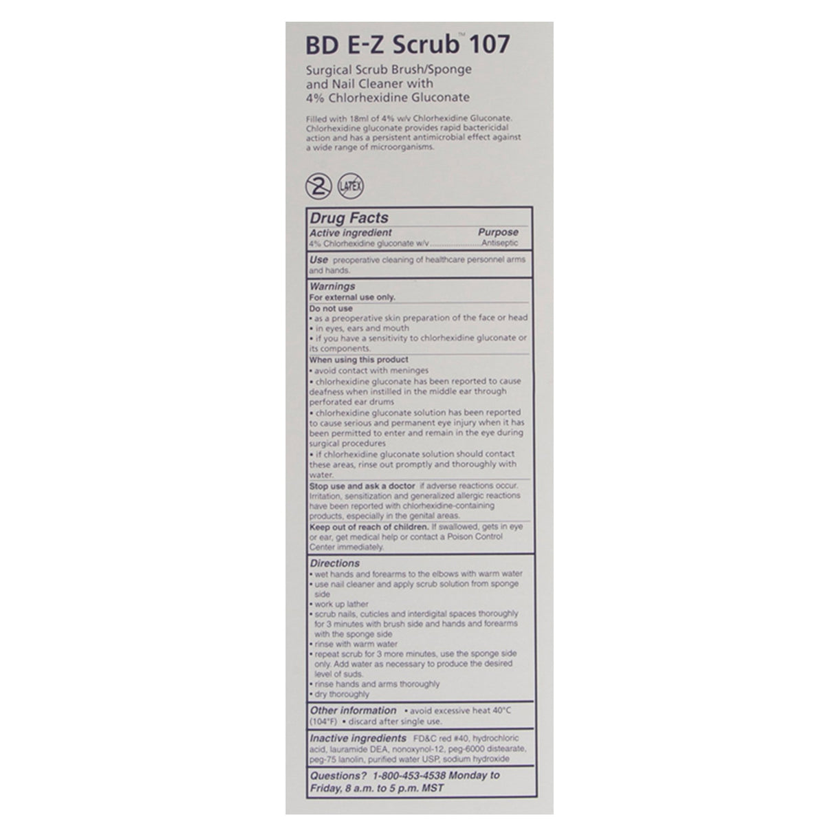 Impregnated Scrub Brush BD E-Z Scrub Polyethylene Bristles / Sponge Red