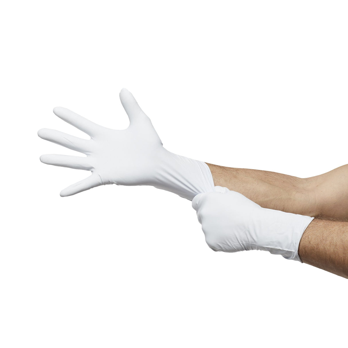 Exam Glove LifeStar EC Large NonSterile Nitrile Extended Cuff Length Textured Fingertips White / Blue Fentanyl Tested