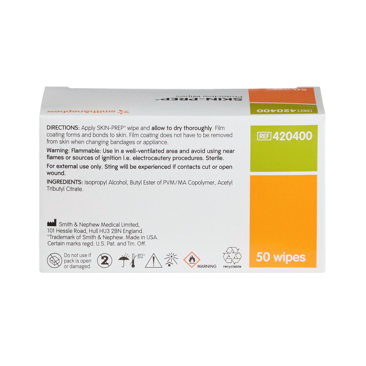 Skin Barrier Wipe Skin-Prep 75 to 100% Strength Isopropyl Alcohol Individual Packet Sterile