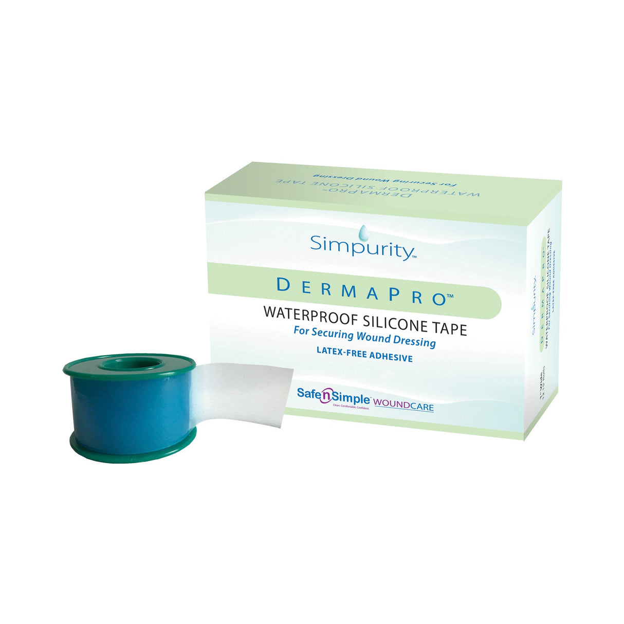 Waterproof Medical Tape DermaPro White 2 Inch X 5 Yard Silicone NonSterile