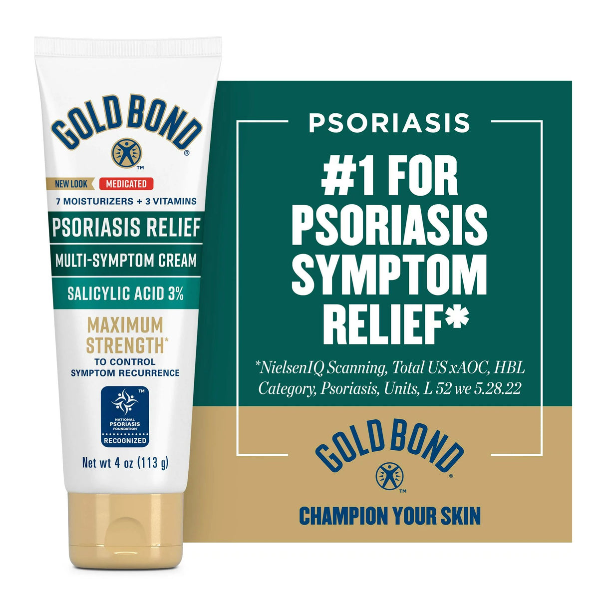 Psoriasis Cream Gold Bond Psoriasis Relief Medicated Multi-Symptom 4 oz. Tube Unscented Cream