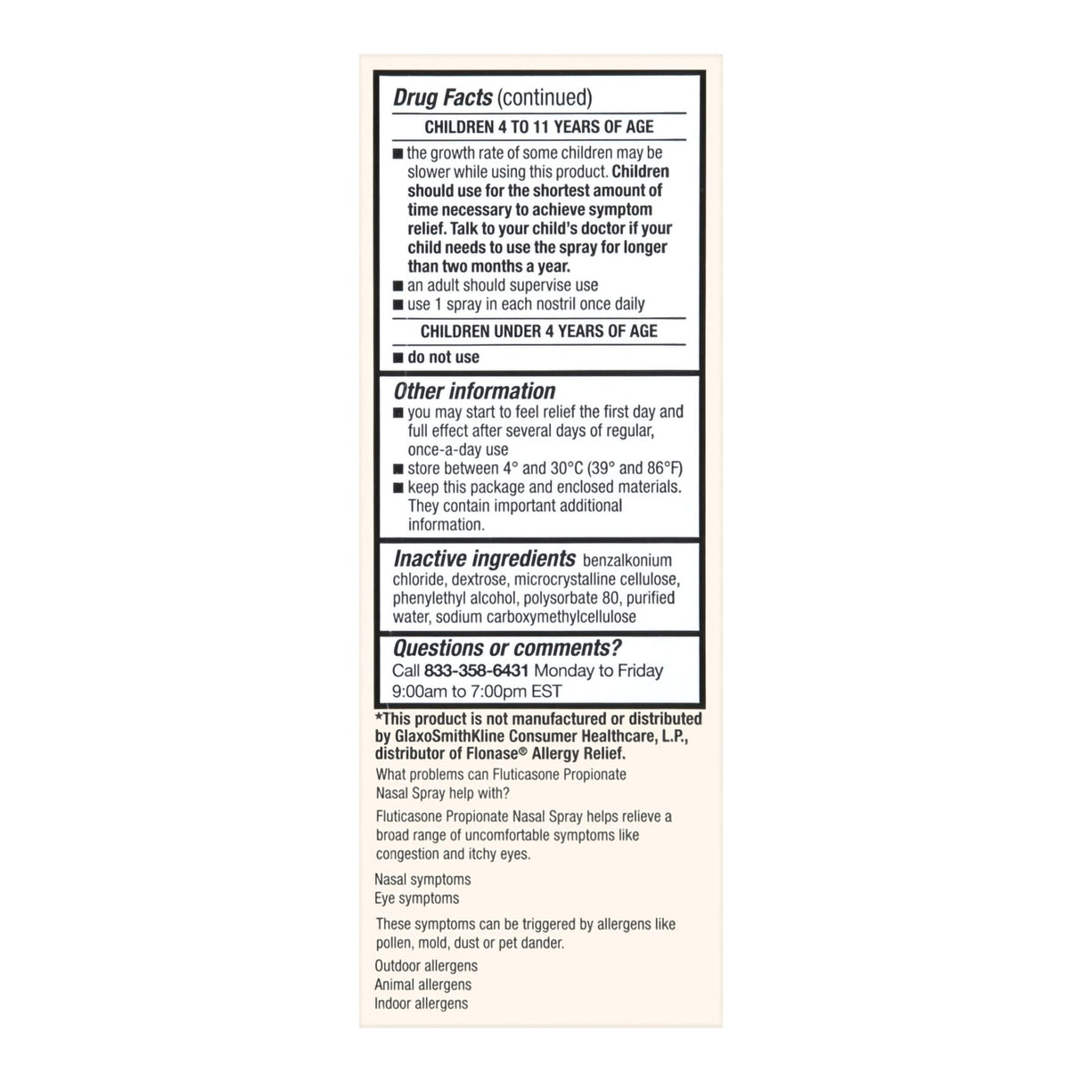 Allergy Relief Foster & Thrive 50 mcg Strength Nasal Spray 144 Metered Sprays