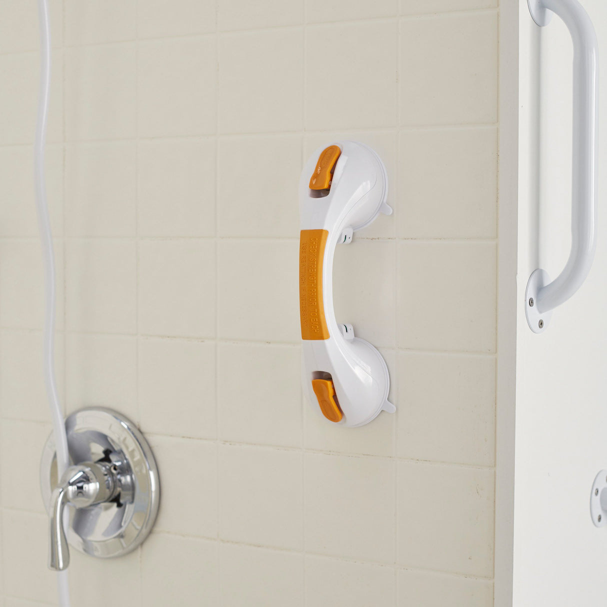 Suction-Cup Grab Bar McKesson White / Yellow Plastic