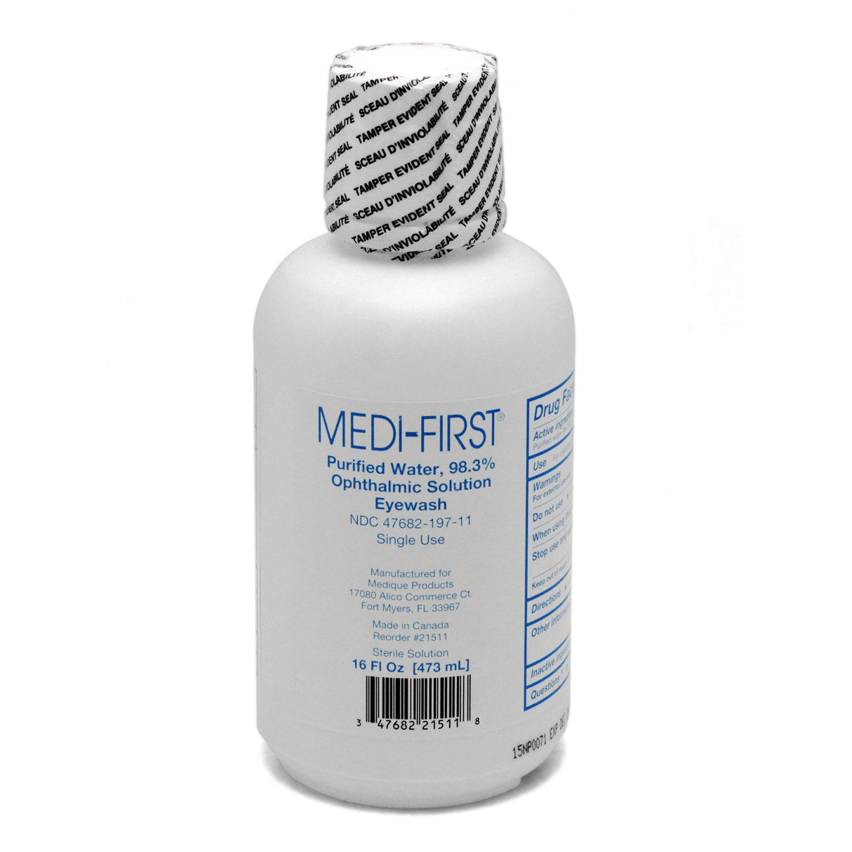 Eyewash Solution Medi-First Buffered Isotonic Solution 16 oz. Squeeze Bottle