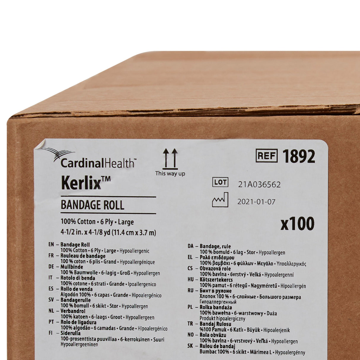 Fluff Bandage Roll Kerlix 4-1/2 Inch X 4-1/10 Yard 6-Ply NonSterile 100 per Pack