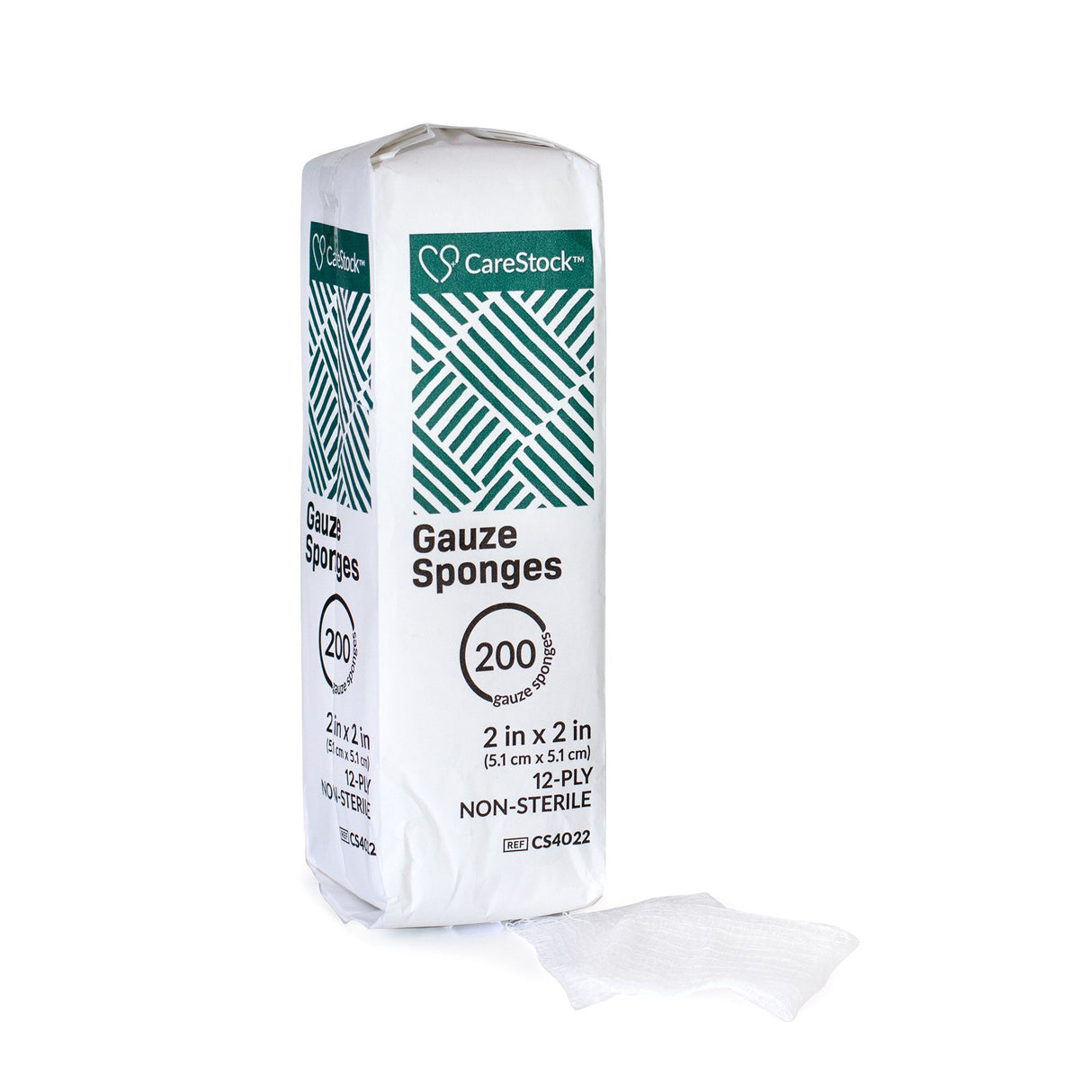 Gauze Sponge CareStock 2 X 2 Inch 12-Ply NonSterile 200 per Pack