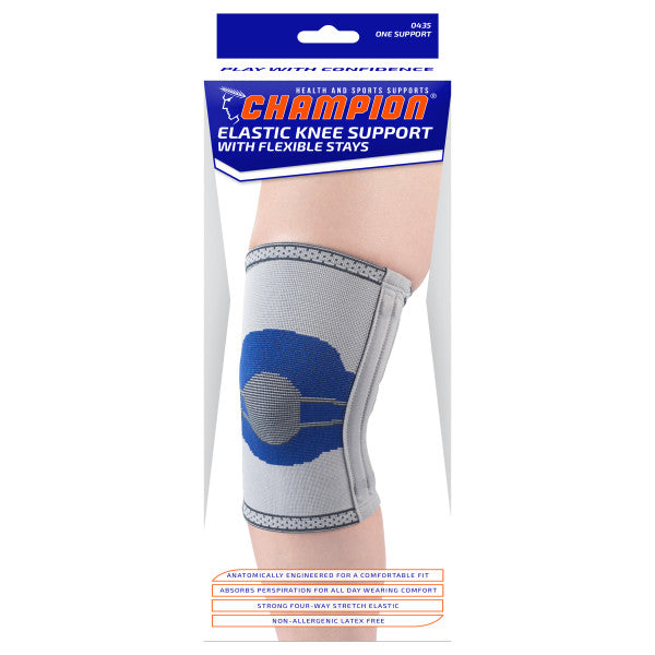 Ea/1 Elastic Knee Support With Stays Light Grey Small