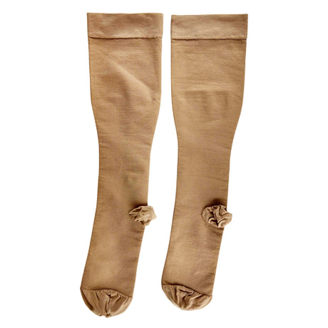 Firm Surg Wgt Stkngs 2X  Beige 20-30mmHg  Below Knee Clsd Toe