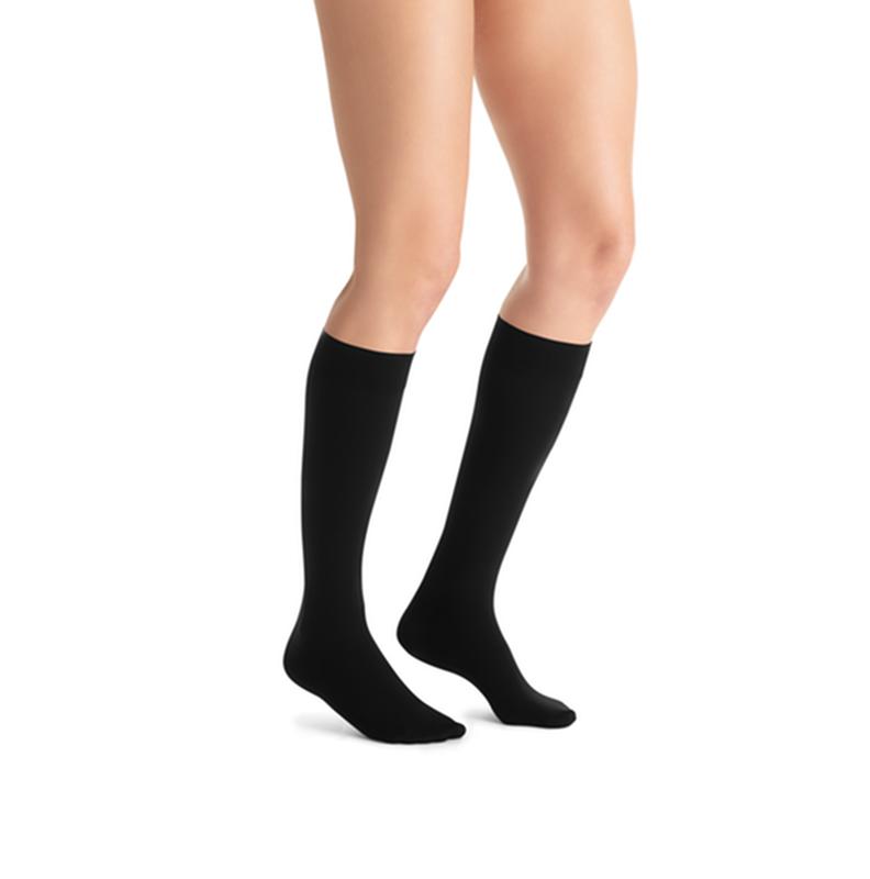 Pr/1 Jobst Softfit - Botas opacas hasta la rodilla con punta cerrada, talla L, 15-20 mmhg, color negro clásico