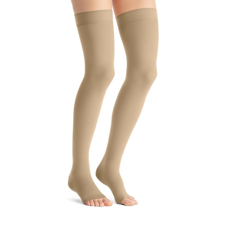 Pr/1 Jobst Opaque Women, Thigh High W/Sil Dot Band, 20-30Mmhg, Md, Natural, Open Toe