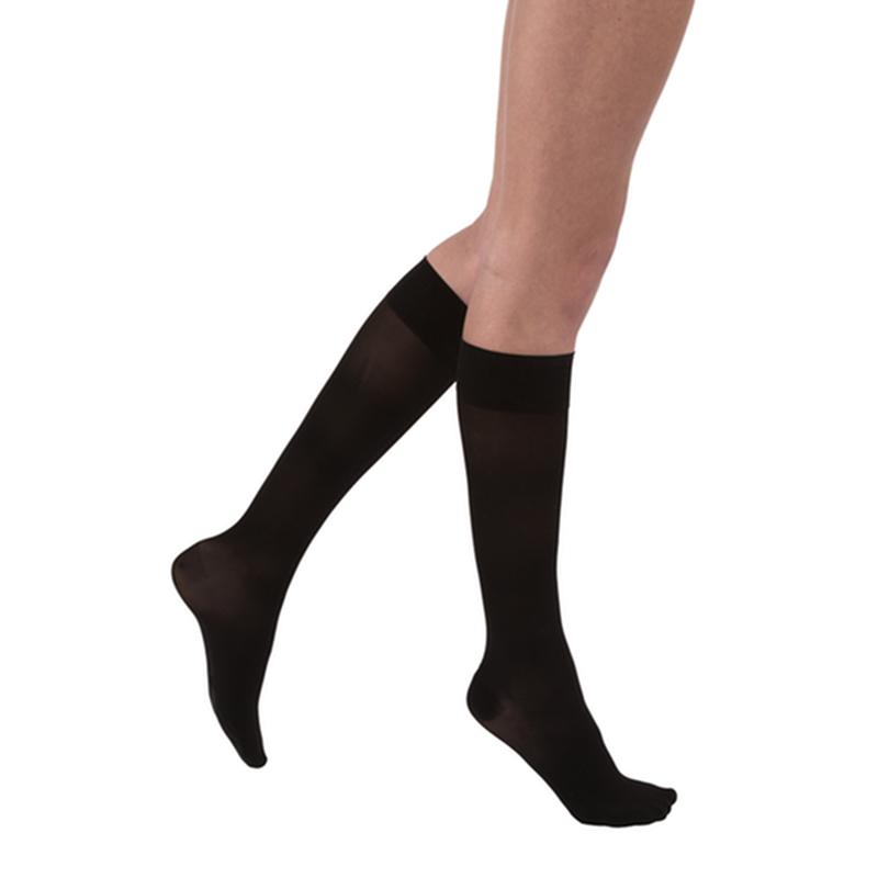 Pr/1 Jobst Softfit Ultrasheer - Botas altas hasta la rodilla con punta cerrada, talla M, 15-20 mmhg, color negro clásico