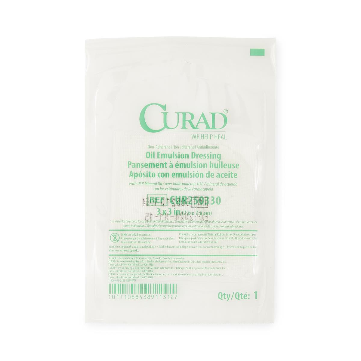 CURAD Non-Adherent Sterile Oil Emulsion Dressings