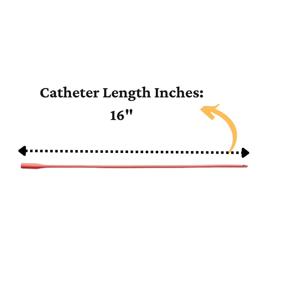 Intermittent/Urethral Red Rubber Catheter (Pack of 12)