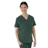 Lexington AVE Women's V-Neck Scrub Tops with 3 Pockets Hunter Green