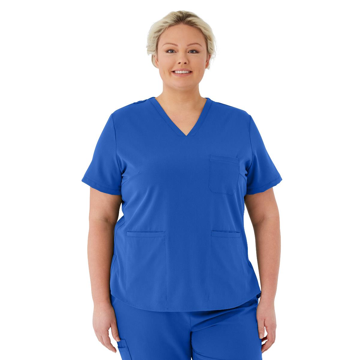 Lexington AVE Women's V-Neck Scrub Tops with 3 Pockets Royal Blue