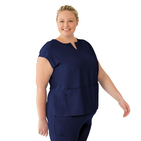 Nolita AVE Women's Scrub Tunic Tops with Notch Collar