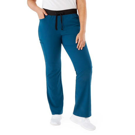 Coastal AVE Women's Regular-Length Scrub Pants Caribbean Blue