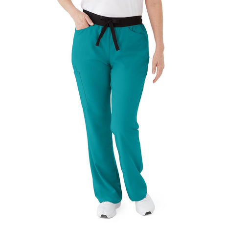 Coastal AVE Women's Regular-Length Scrub Pants Teal Blue